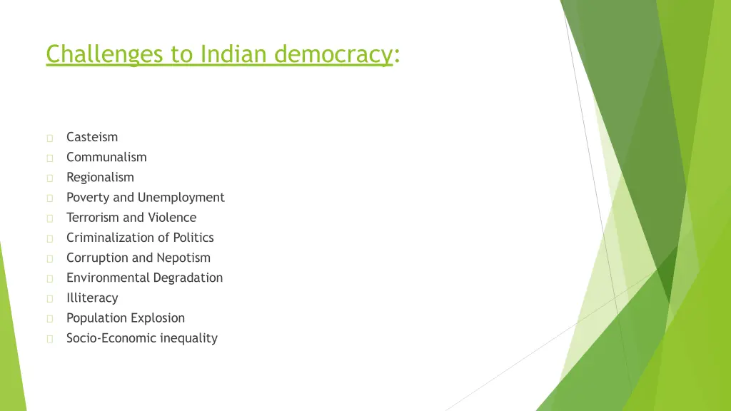 challenges to indian democracy