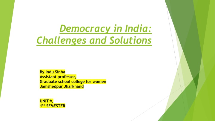 democracy in india challenges and solutions