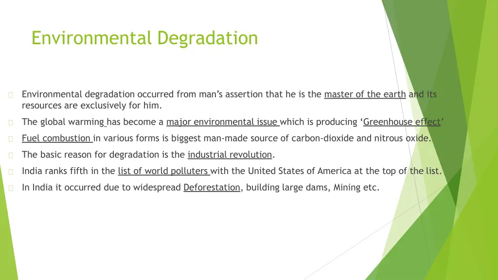 environmental degradation