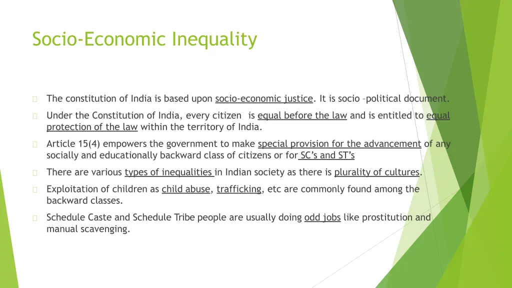 socio economic inequality