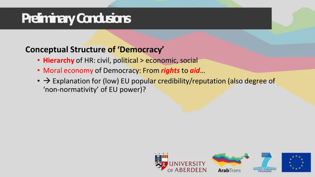 preliminary conclusions