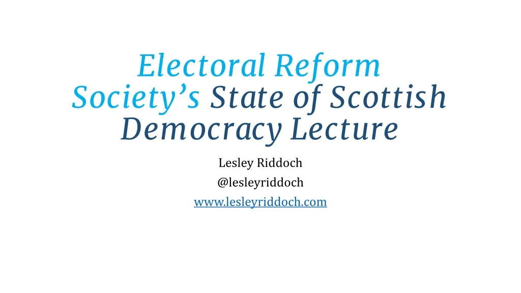 electoral reform society s state of scottish