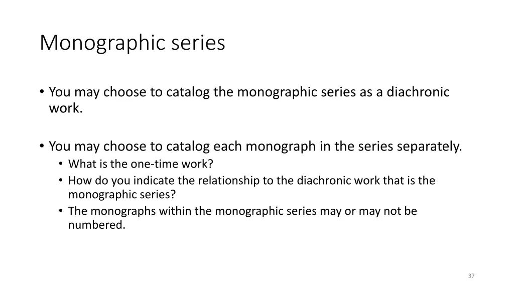 monographic series