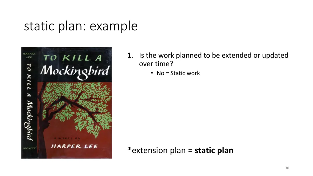 static plan example