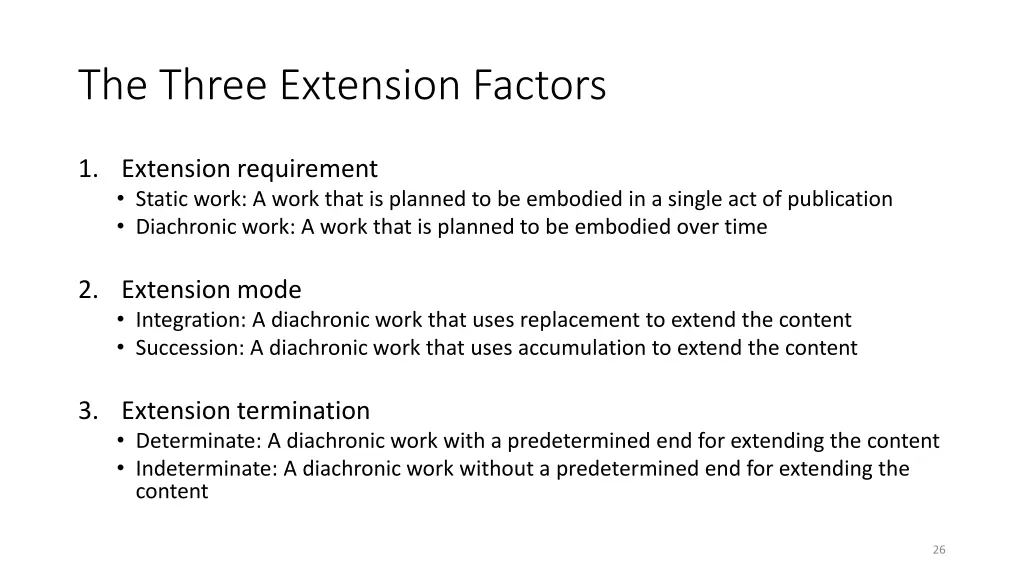 the three extension factors