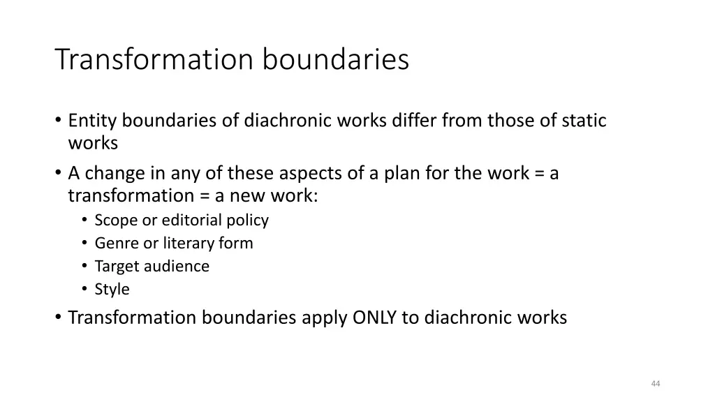 transformation boundaries