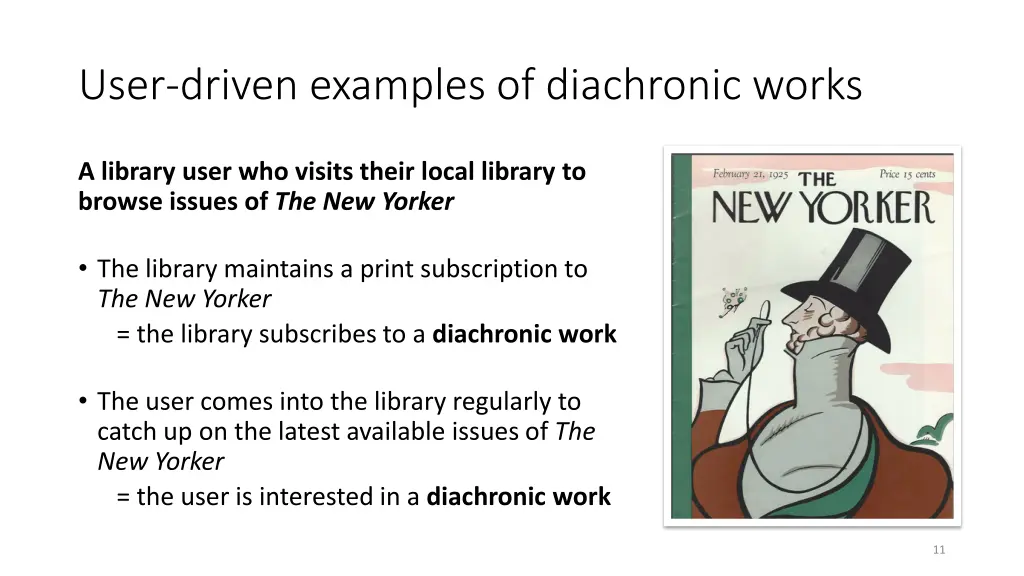 user driven examples of diachronic works