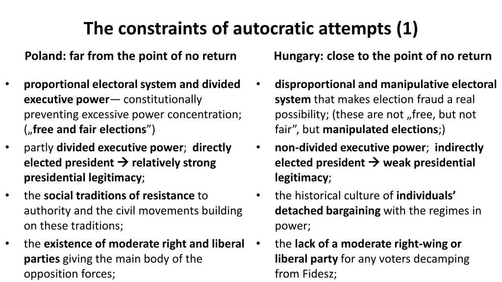 the constraints of autocratic attempts 1