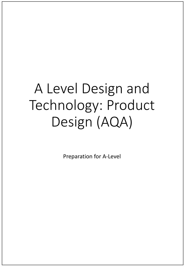 a level design and technology product design aqa