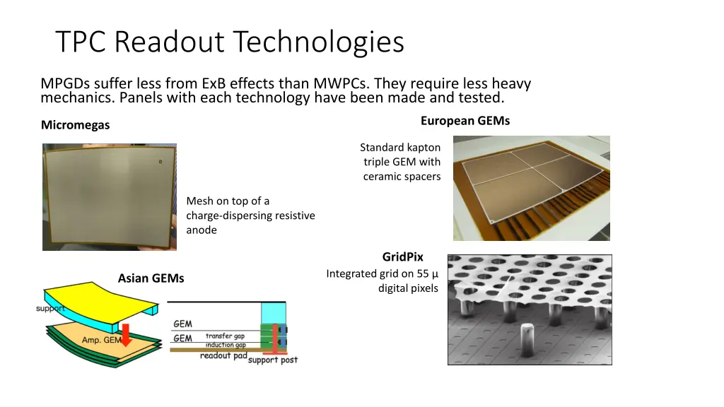 tpc readout technologies