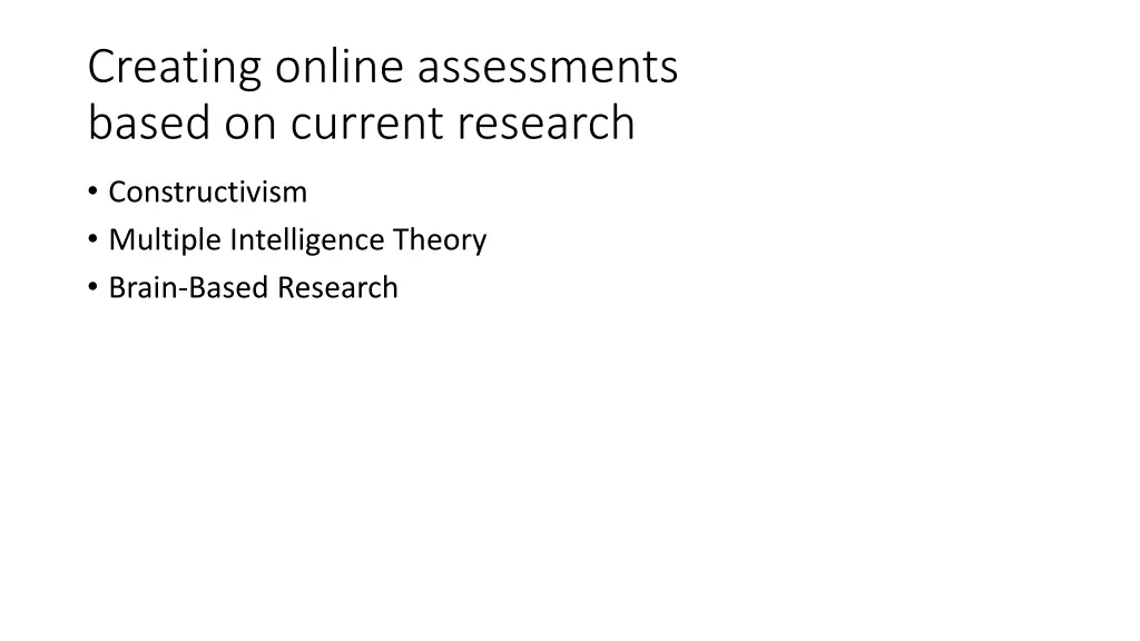 creating online assessments based on current 1