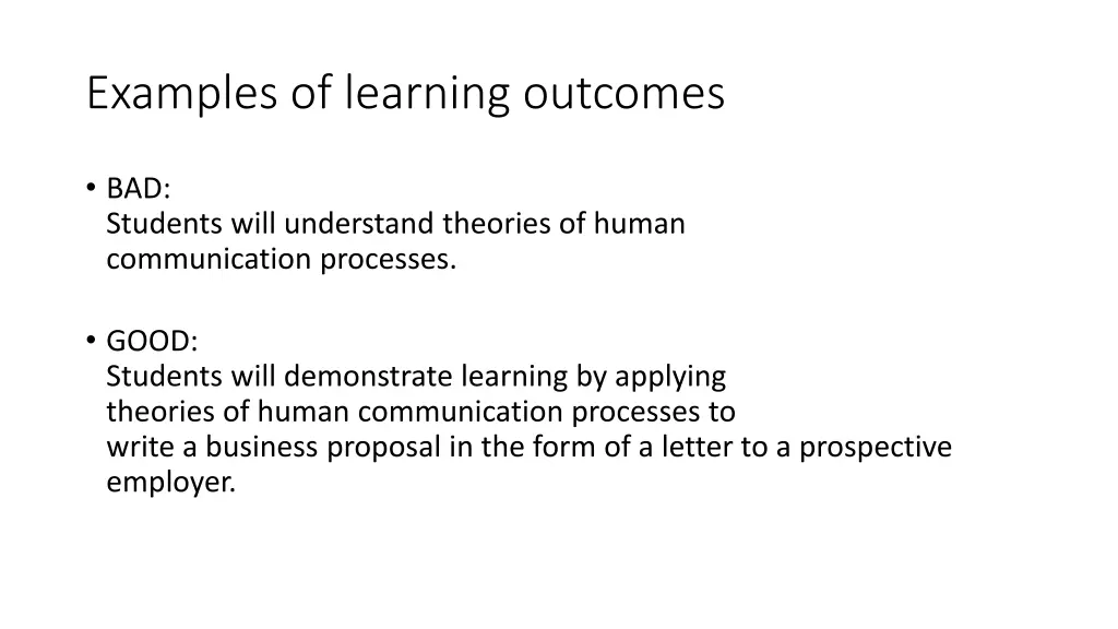 examples of learning outcomes