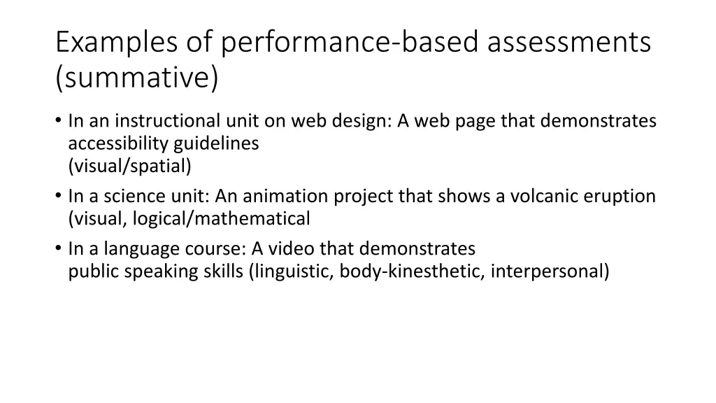 examples of performance based assessments 1