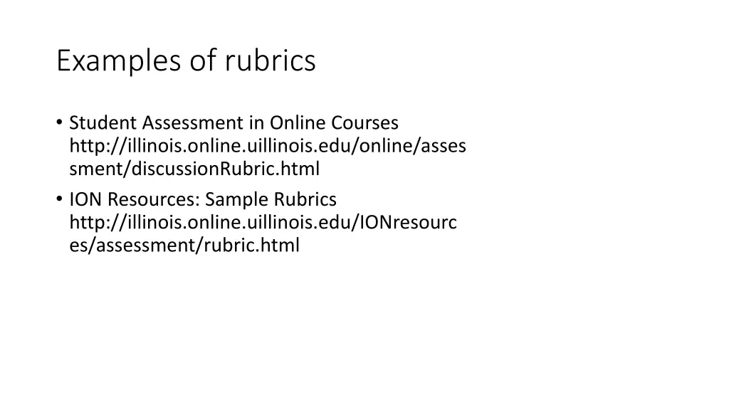 examples of rubrics