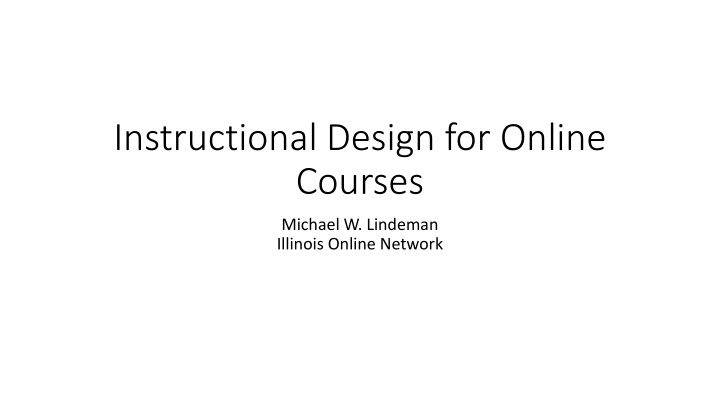 instructional design for online courses