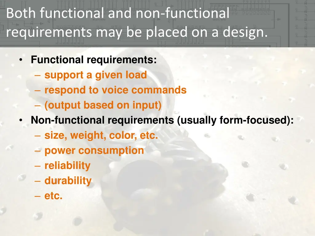 both functional and non functional requirements