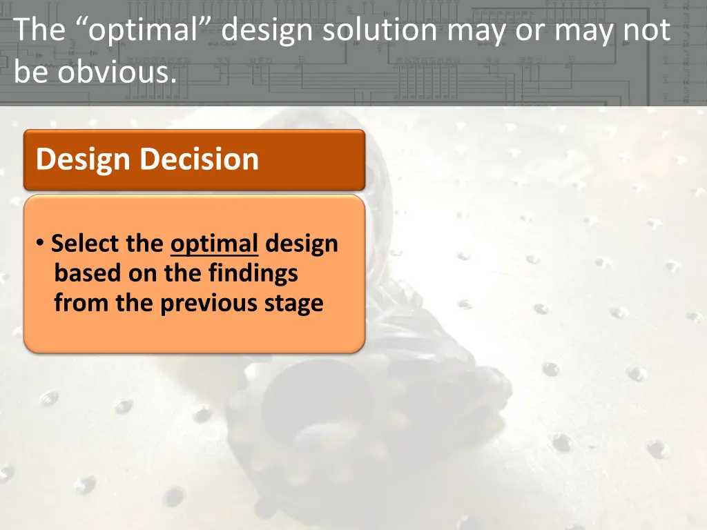 the optimal design solution