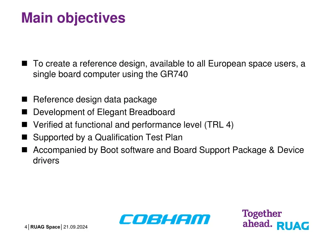 main objectives