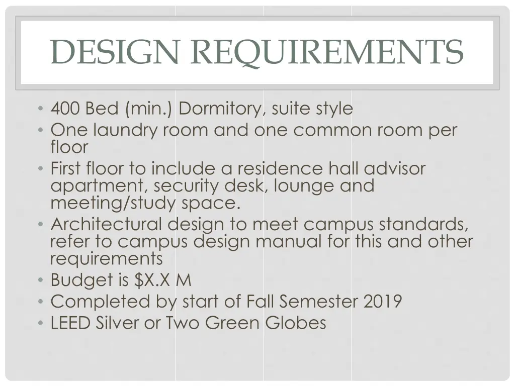 design requirements