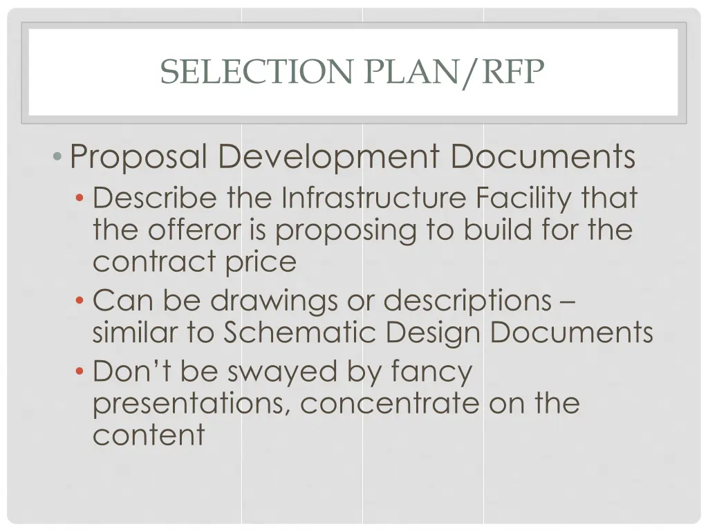 selection plan rfp 2