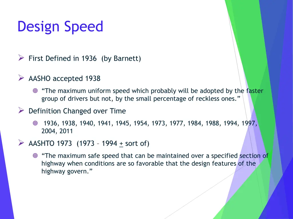 design speed 1