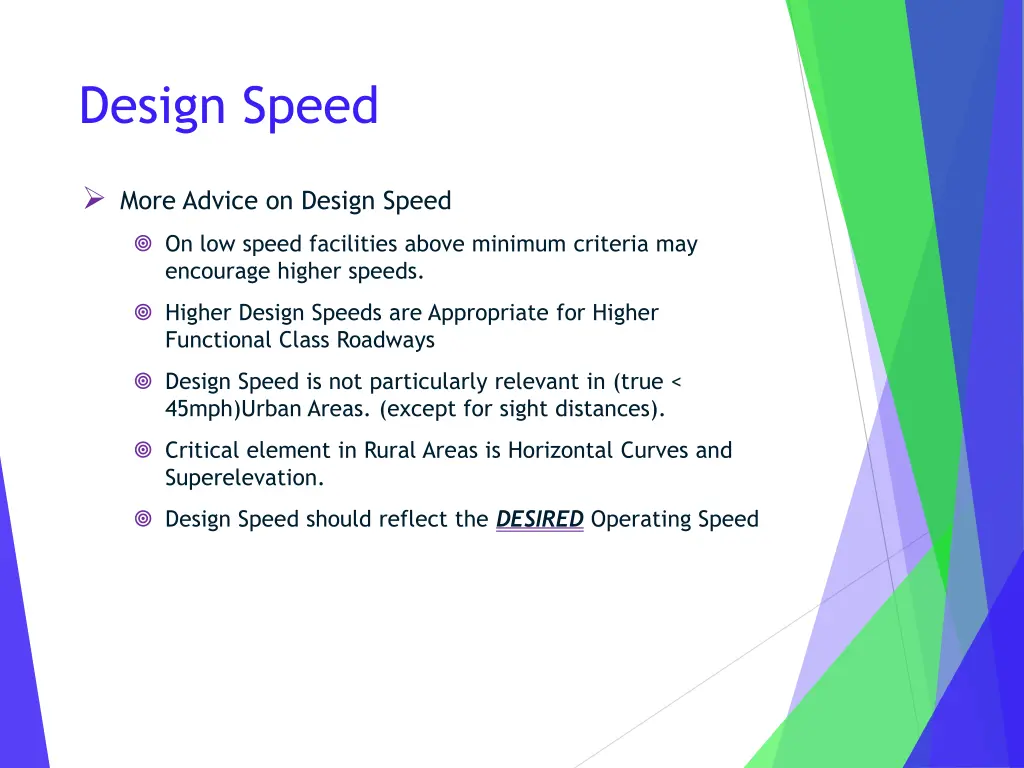 design speed 3