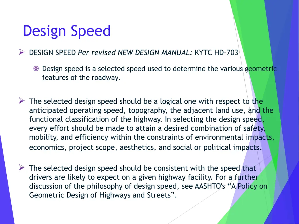 design speed 6