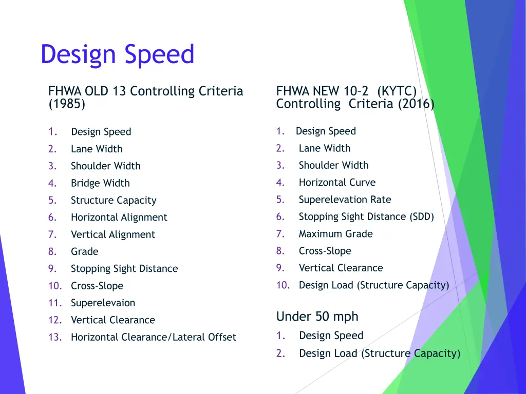 design speed 9