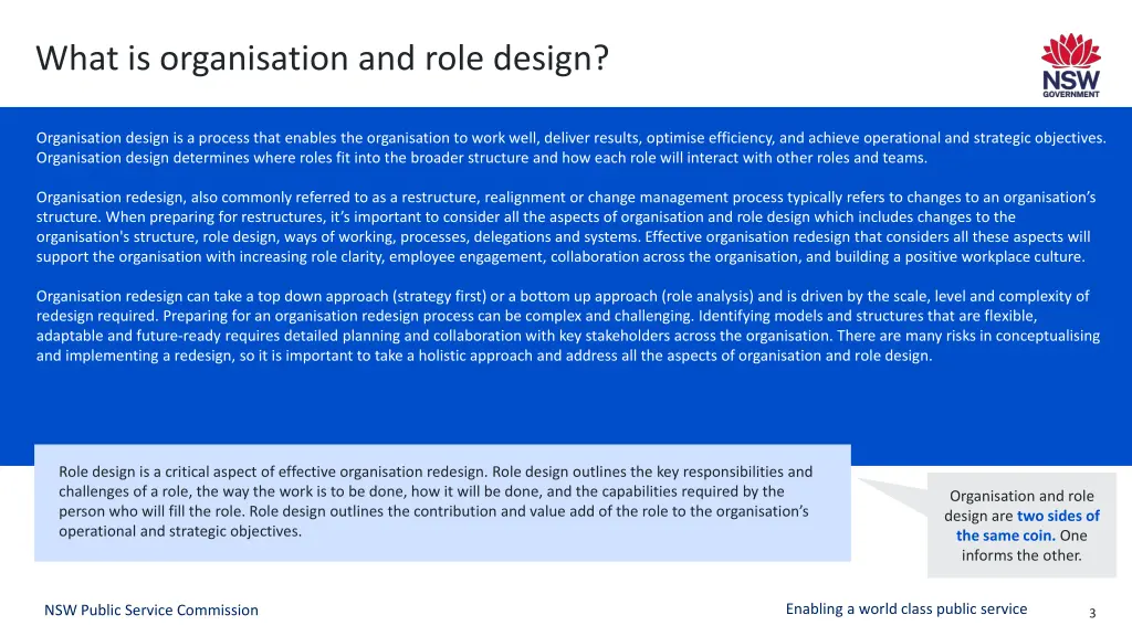 what is organisation and role design