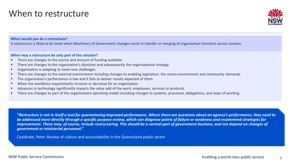 when to restructure