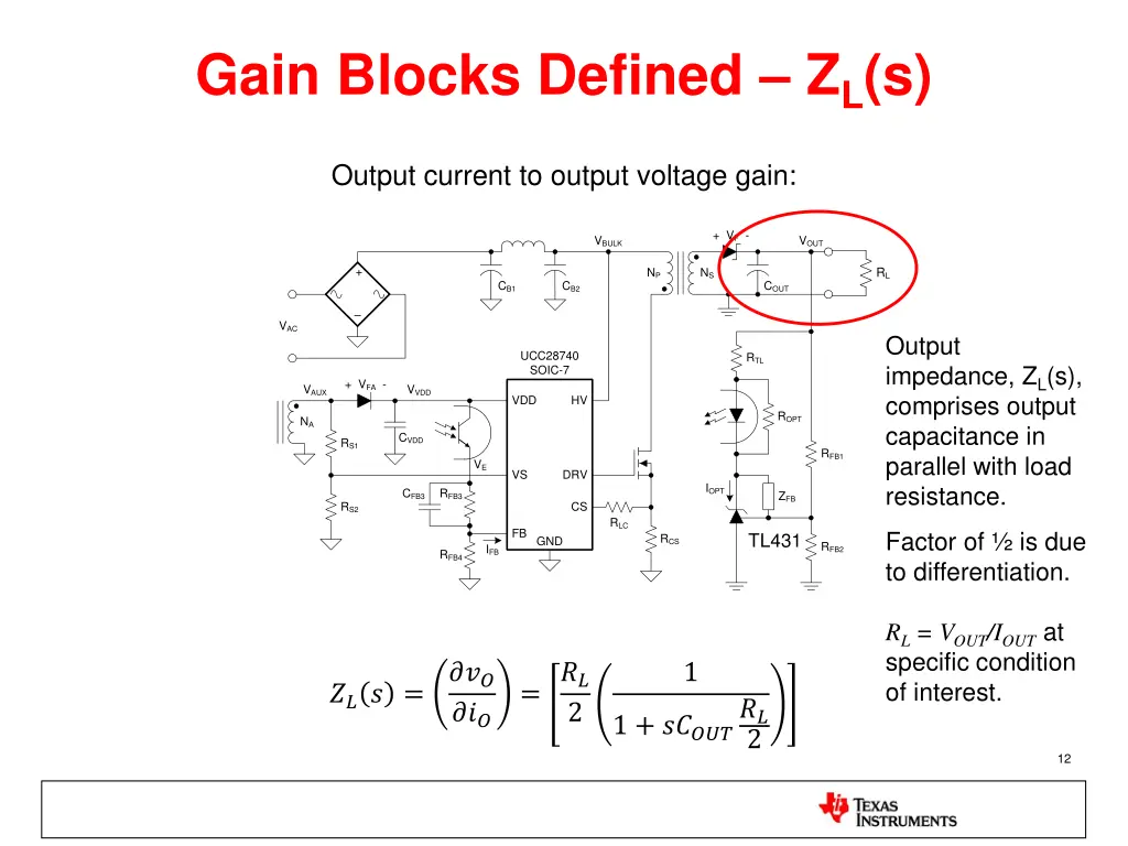 gain blocks defined z l s