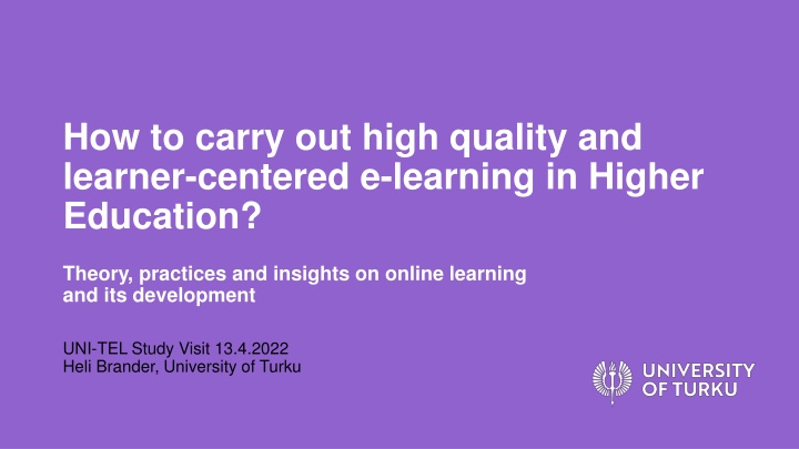 how to carry out high quality and learner