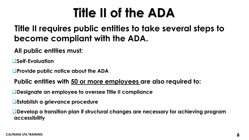 title ii of the ada