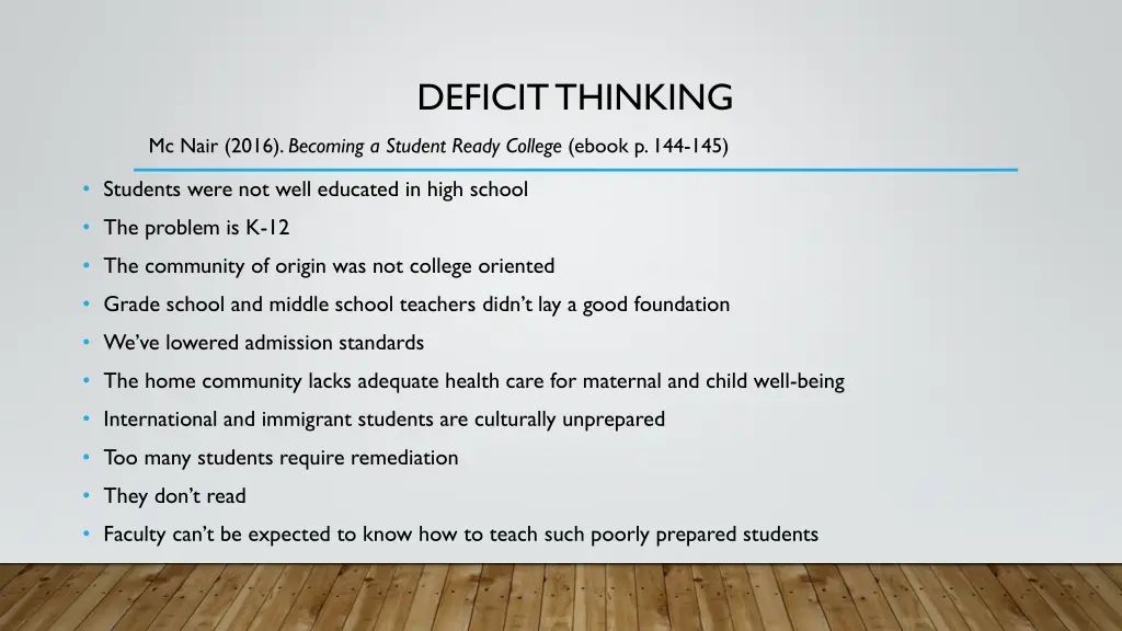 deficit thinking