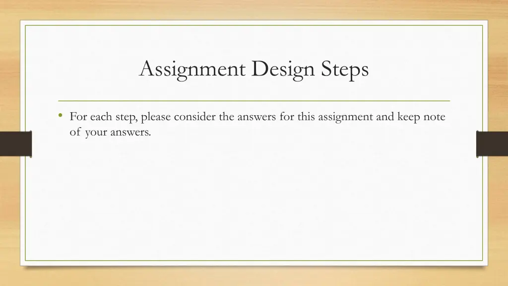 assignment design steps