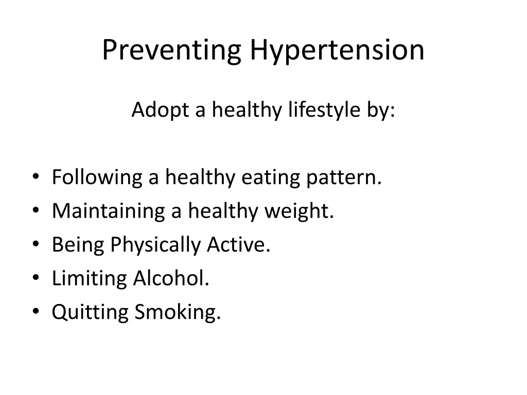 preventing hypertension