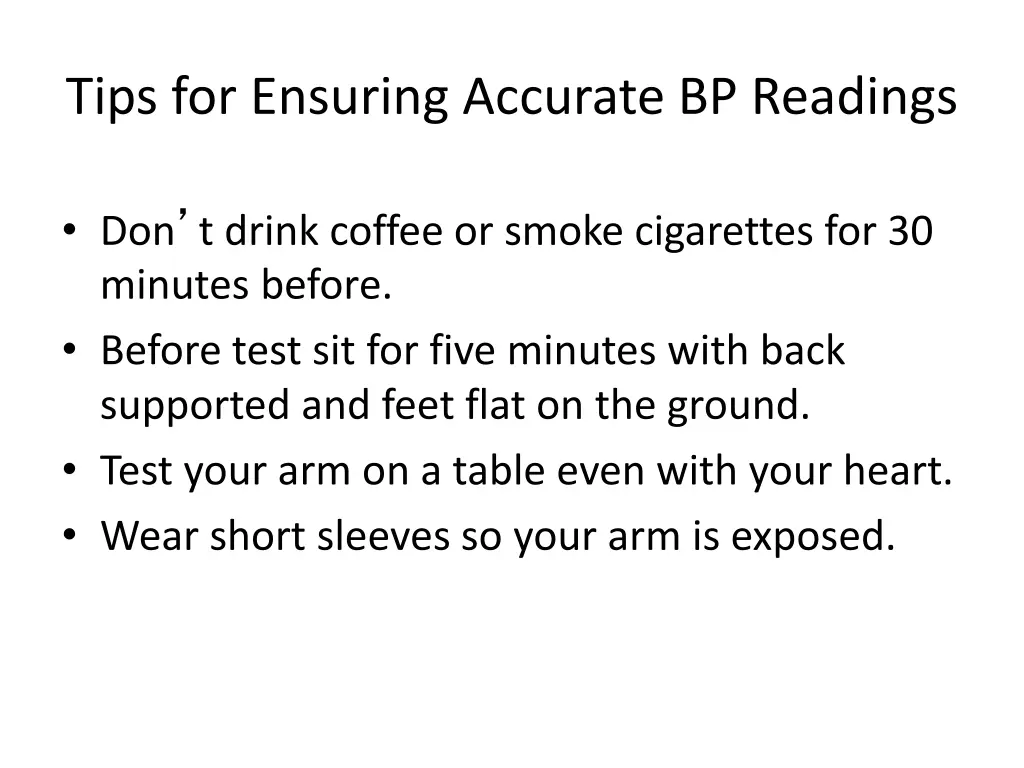 tips for ensuring accurate bp readings