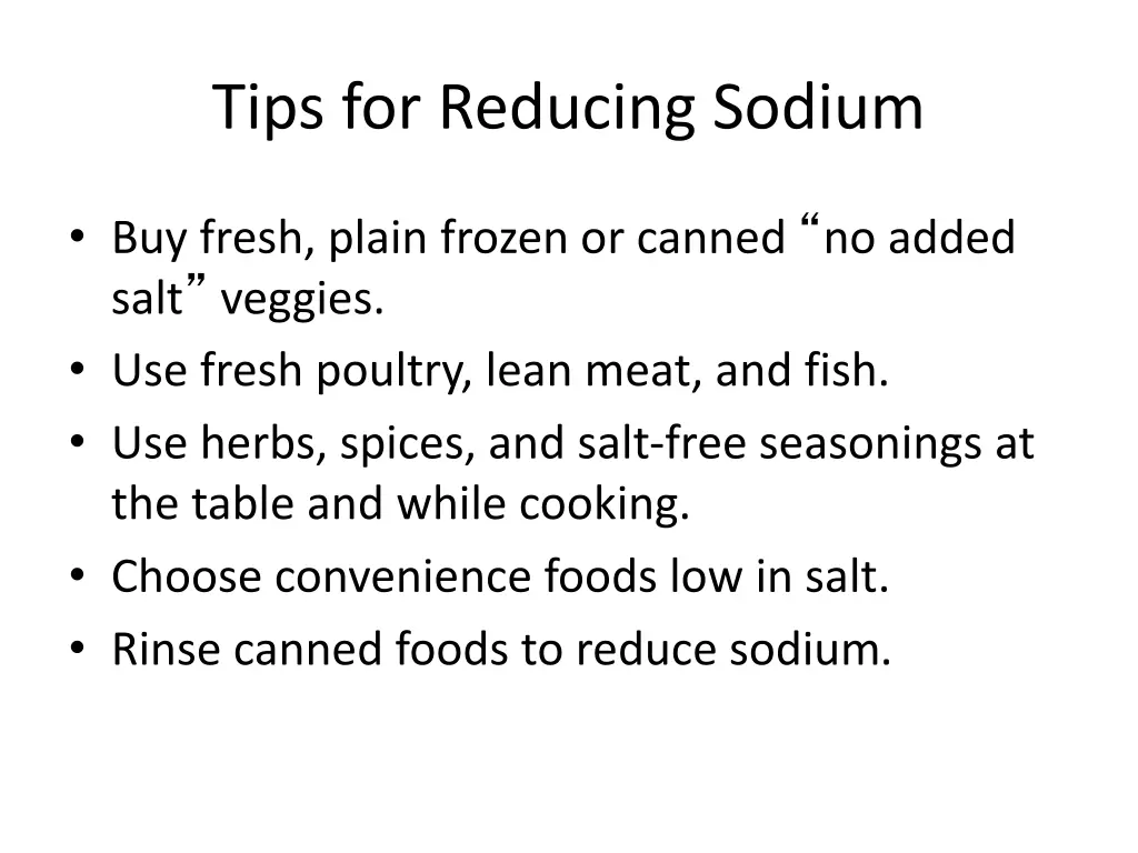 tips for reducing sodium