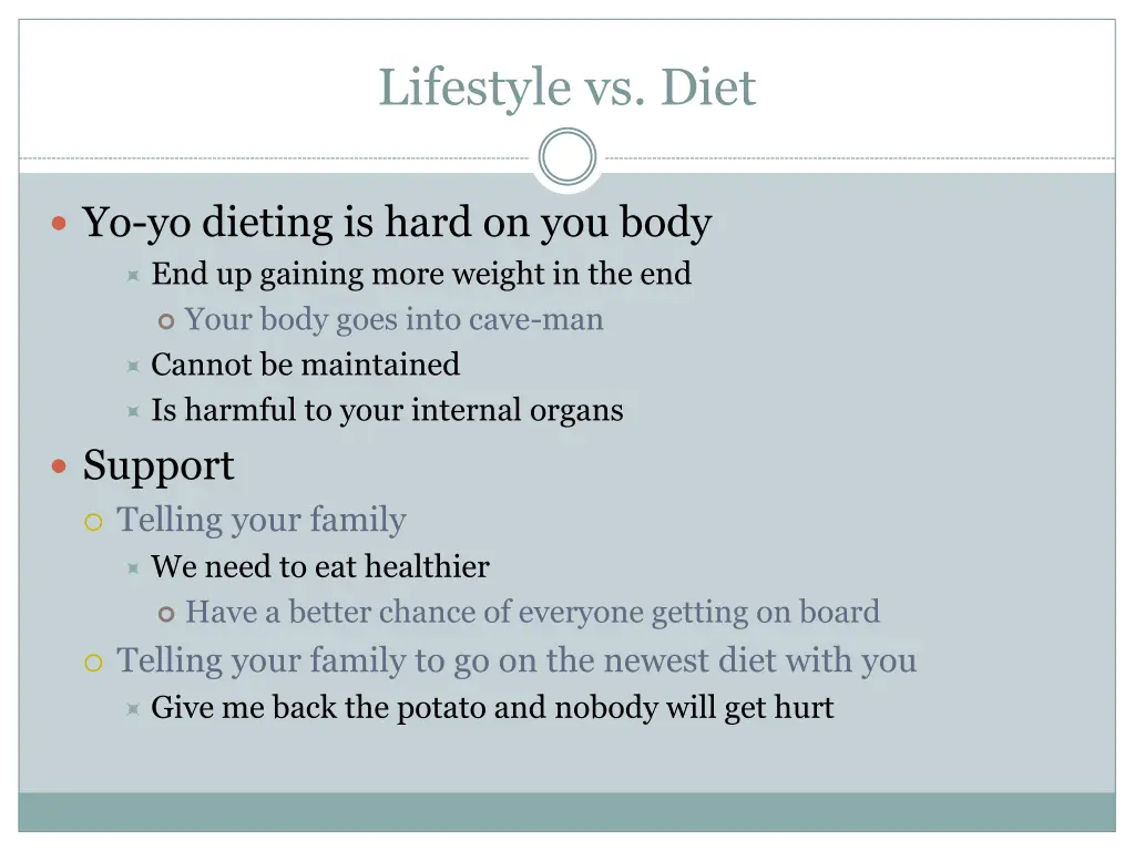 lifestyle vs diet