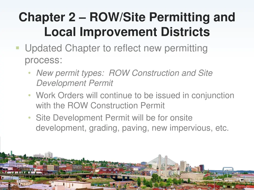 chapter 2 row site permitting and local