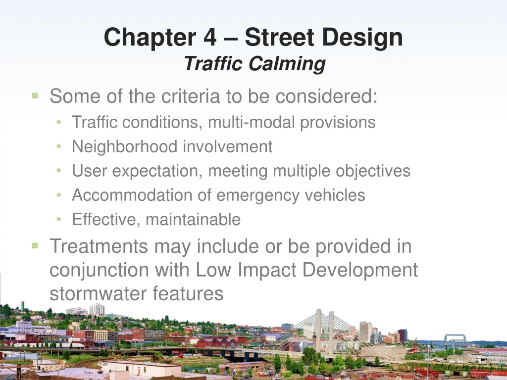 chapter 4 street design traffic calming some