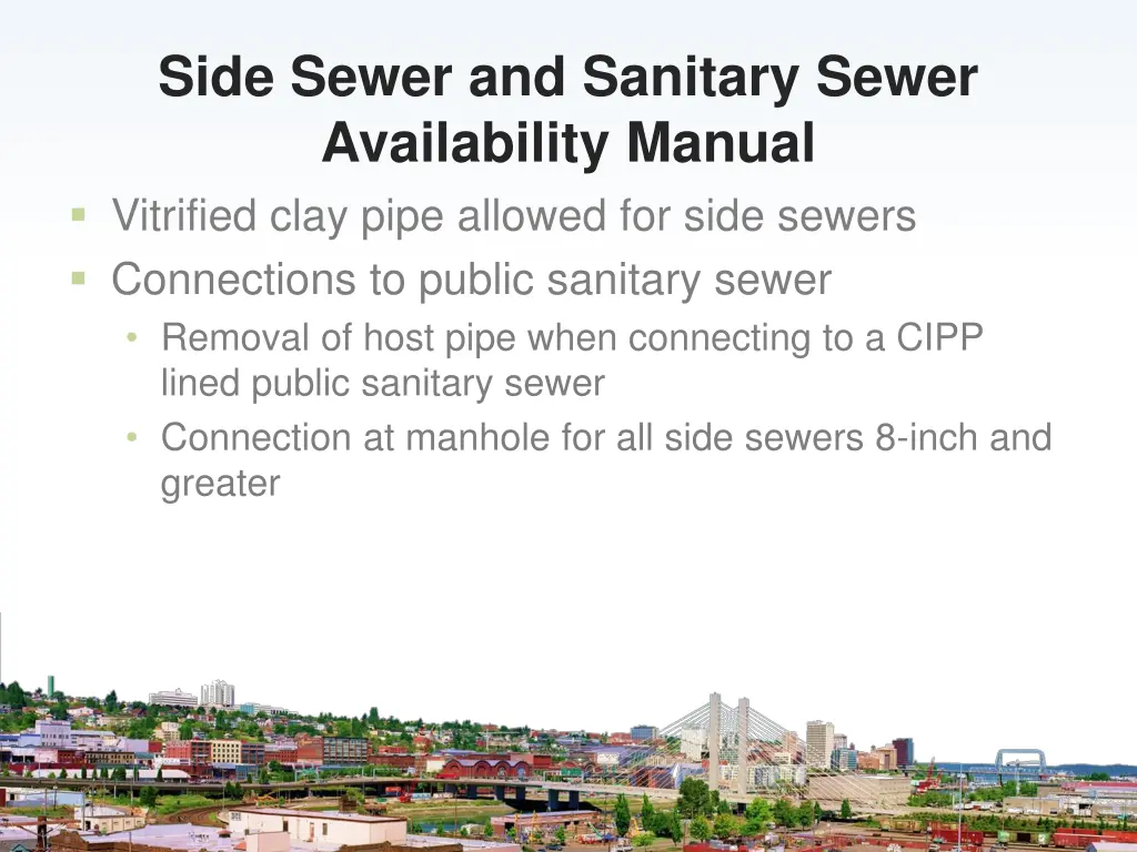 side sewer and sanitary sewer availability manual 1