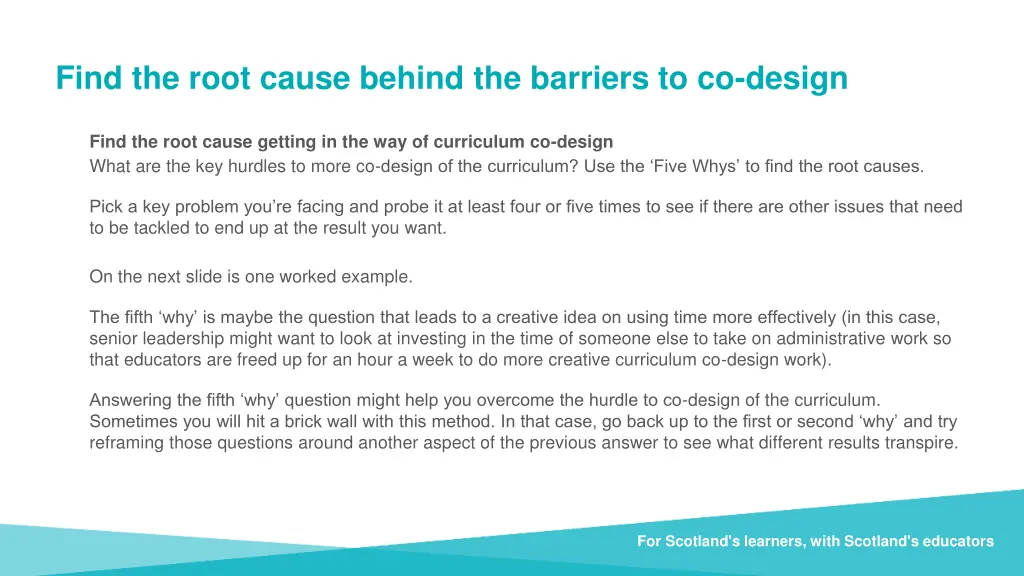 find the root cause behind the barriers