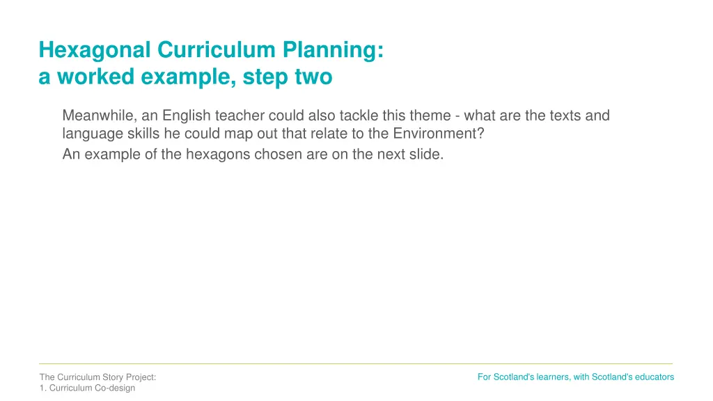 hexagonal curriculum planning a worked example 1