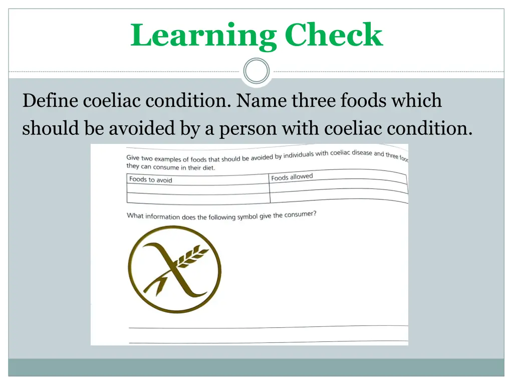 learning check