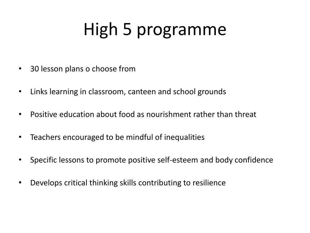 high 5 programme