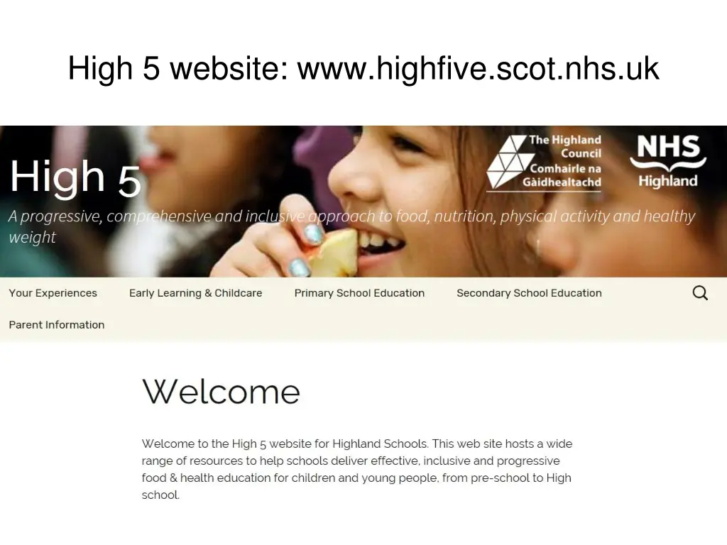 high 5 website www highfive scot nhs uk