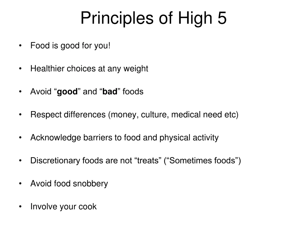 principles of high 5