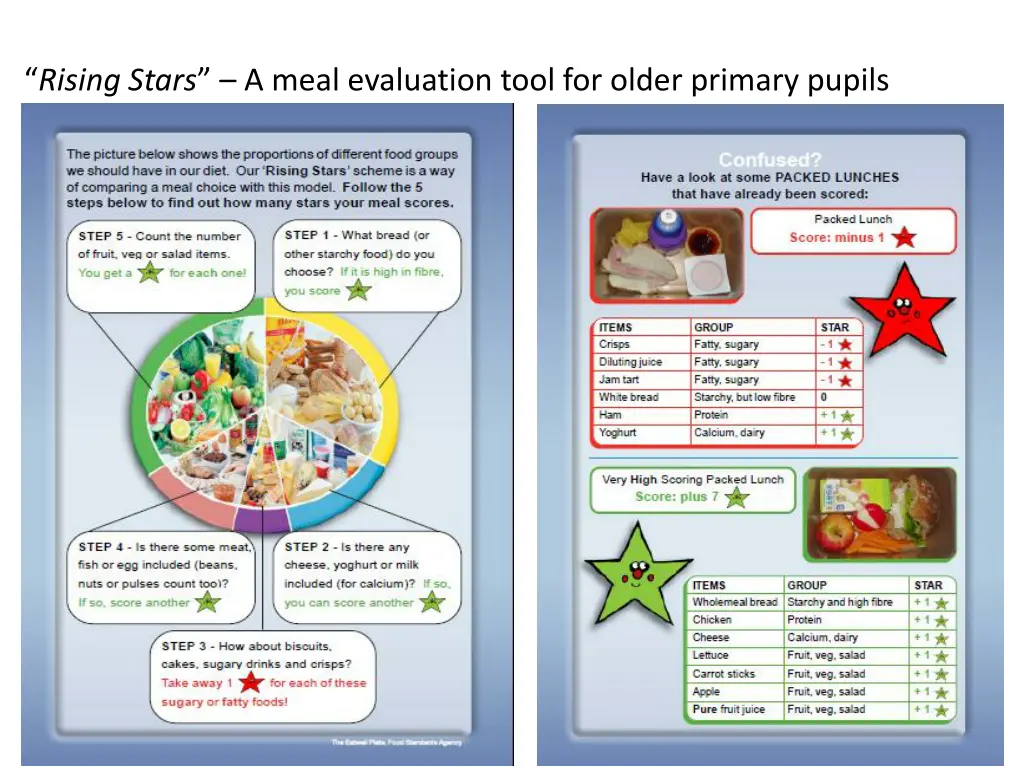 rising stars a meal evaluation tool for older