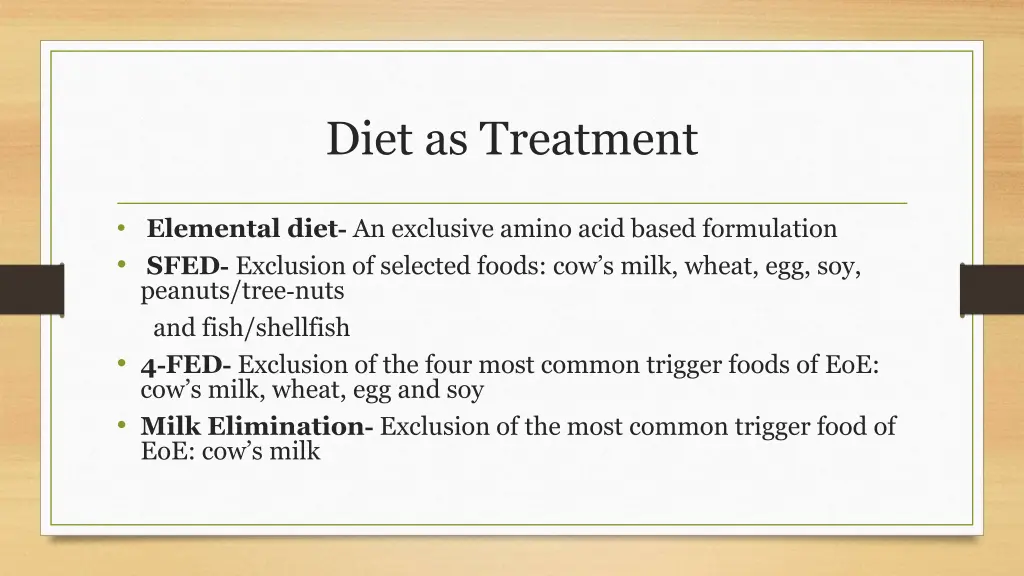 diet as treatment